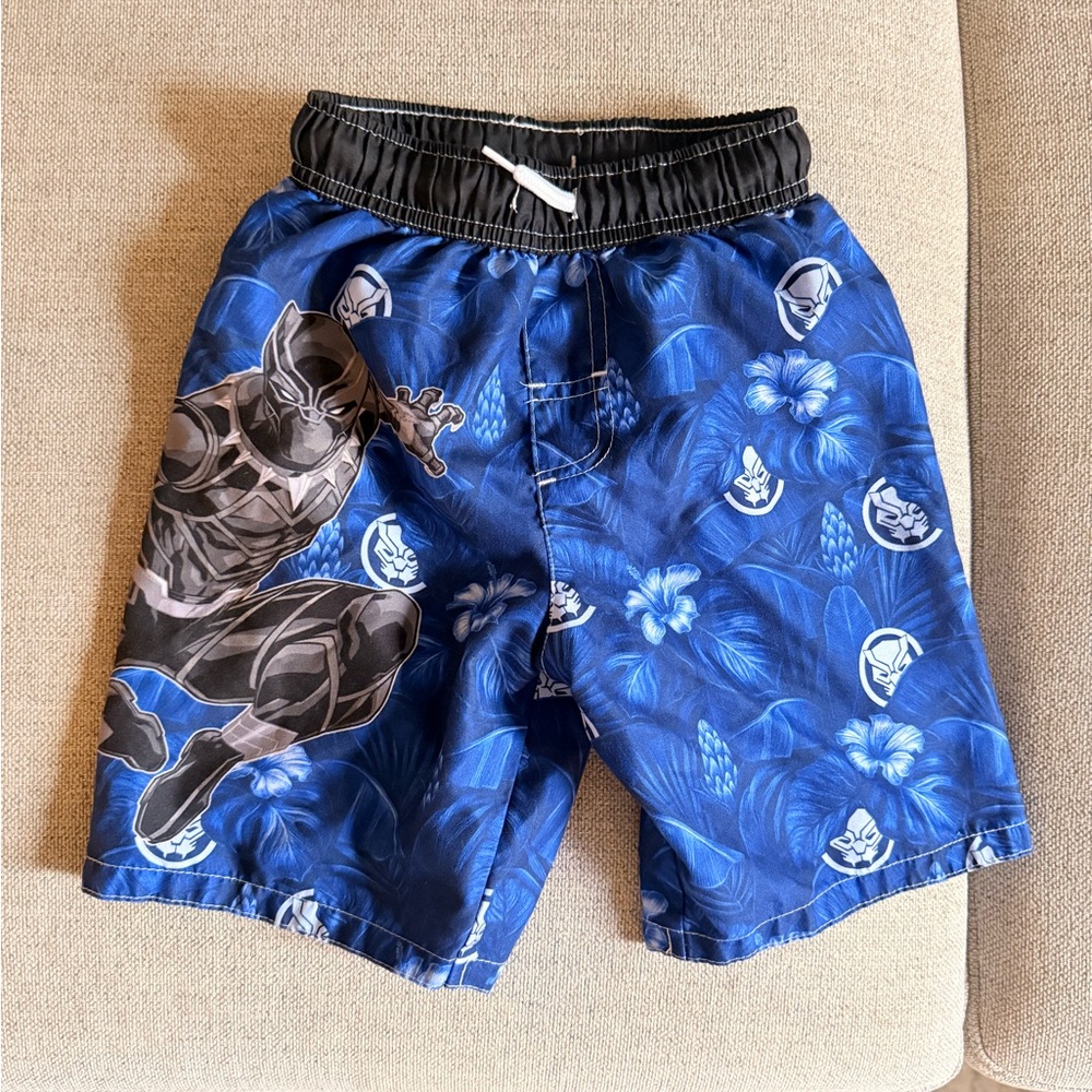 Marvel Avengers Black Panther Swim trunks. Size 5.